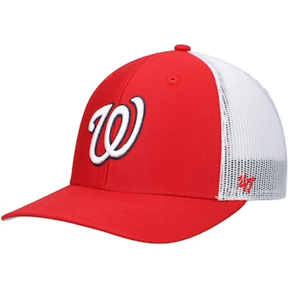 Men's '47 Red/White Washington Nationals Primary Logo Trucker Snapback Hat