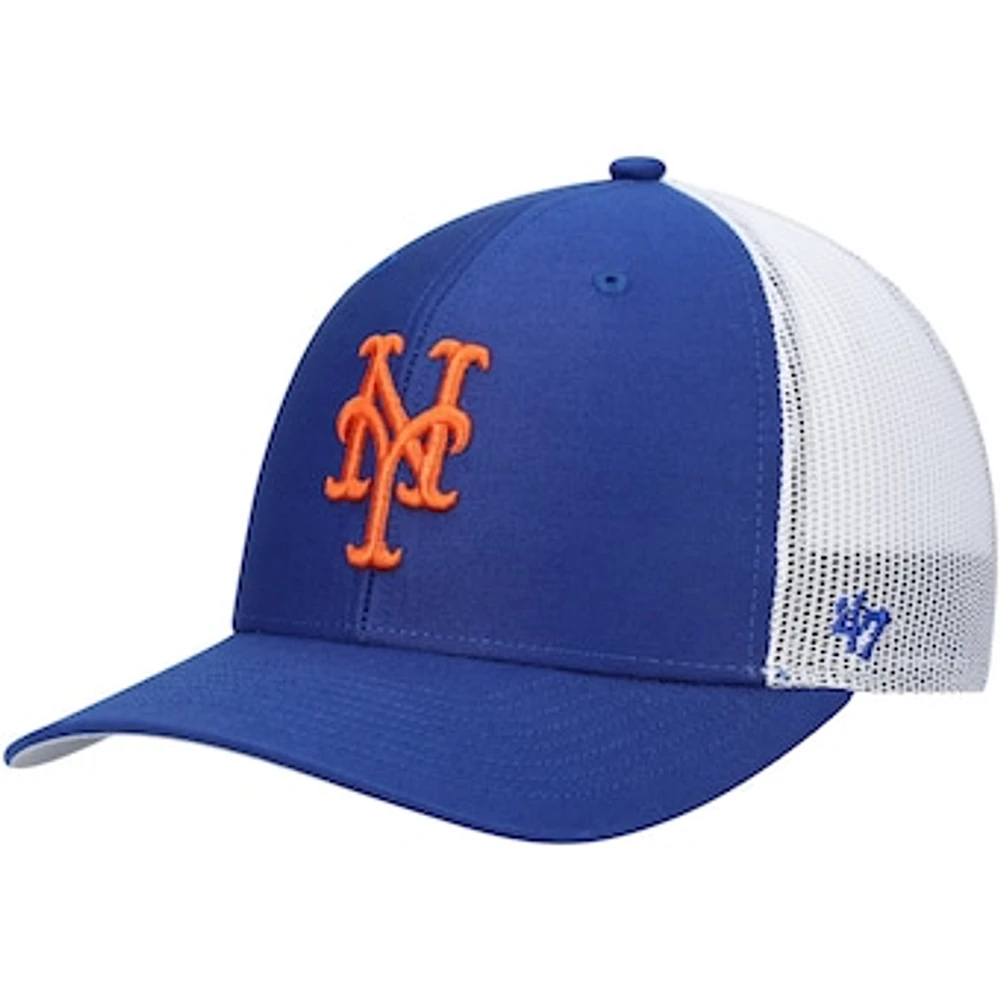 Men's '47 Royal/White New York Mets Primary Logo Trucker Snapback Hat