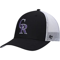 Men's '47 Black/White Colorado Rockies Primary Logo Trucker Snapback Hat