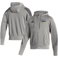 Men's adidas Heathered Gray Nashville Predators Fashion Full-Zip Hoodie