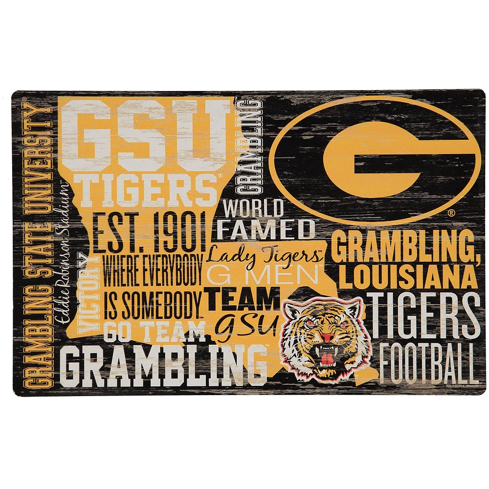WinCraft Grambling Tigers 11'' x 17'' Wood Sign