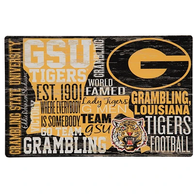 WinCraft Grambling Tigers 11'' x 17'' Wood Sign