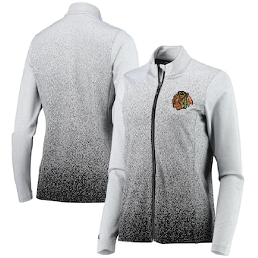 Women's Antigua White/Black Chicago Blackhawks Guide Desert Dry Full-Zip Jacket