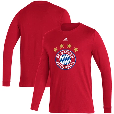 Men's adidas Red Bayern Munich Primary Logo Amplifier Long Sleeve T-Shirt