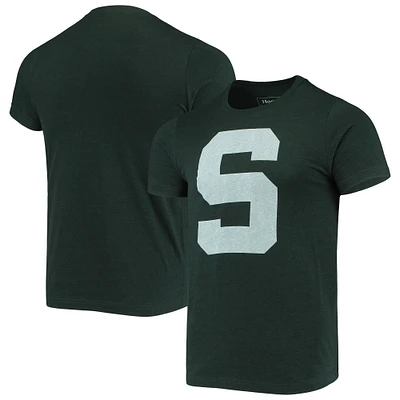 Men's Homefield Heathered Green Michigan State Spartans Vintage Logo T-Shirt