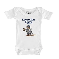 Infant Tiny Turnip White Tampa Bay Rays Kate the Catcher Bodysuit