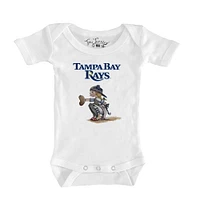 Infant Tiny Turnip White Tampa Bay Rays Kate the Catcher Bodysuit