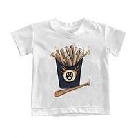 Infant Tiny Turnip White Milwaukee Brewers Hot Bats T-Shirt
