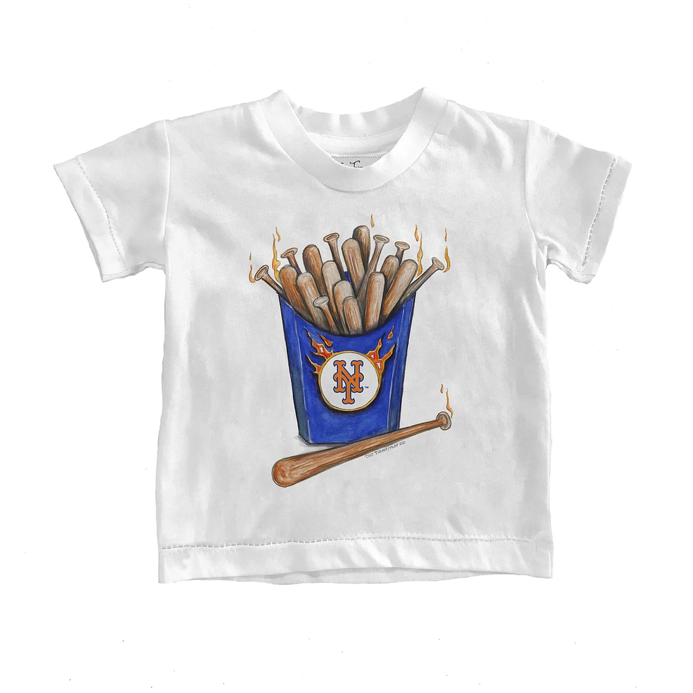 Infant Tiny Turnip White New York Mets Hot Bats T-Shirt