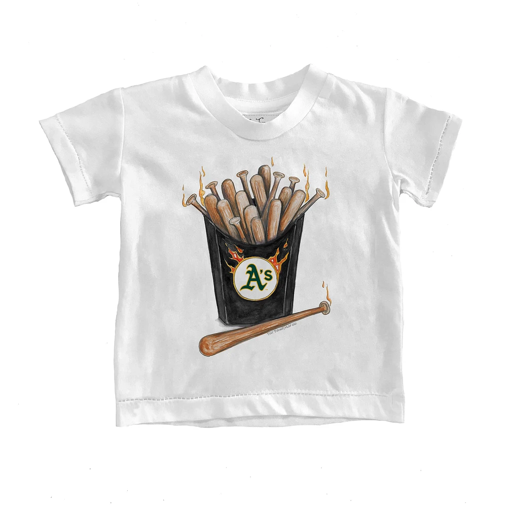 Infant Tiny Turnip White Athletics Hot Bats T-Shirt