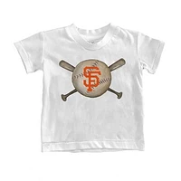 Toddler Tiny Turnip White San Francisco Giants Baseball Crossbats T-Shirt