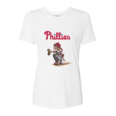 Women's Tiny Turnip White Philadelphia Phillies Kate the Catcher T-Shirt