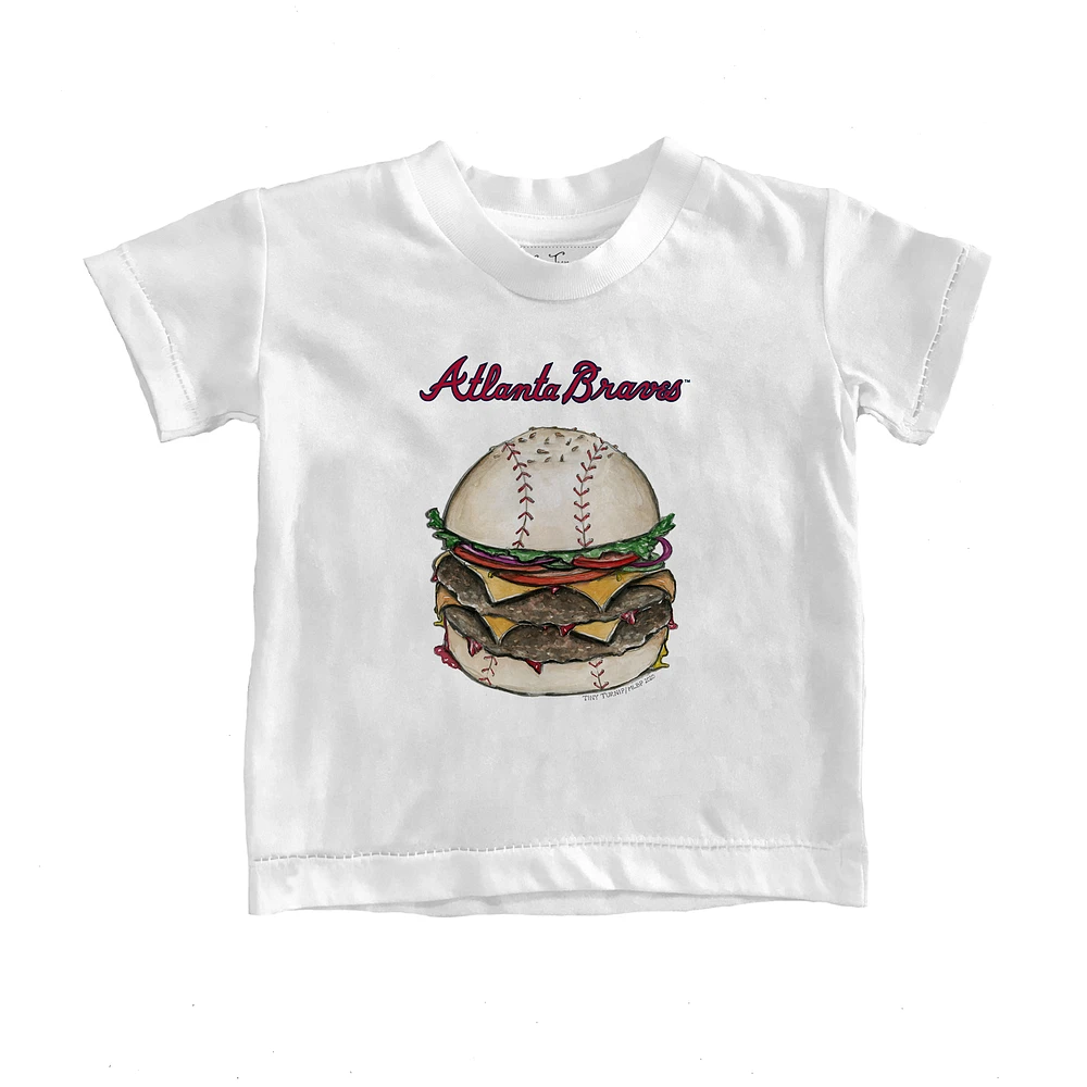 Youth Tiny Turnip White Atlanta Braves Burger T-Shirt