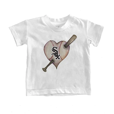 Youth Tiny Turnip White Chicago Sox Heart Bat T-Shirt