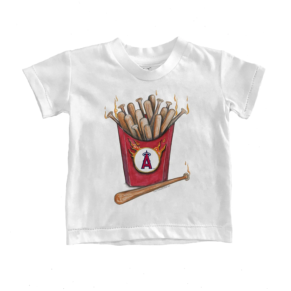 Youth Tiny Turnip White Los Angeles Angels Hot Bats T-Shirt