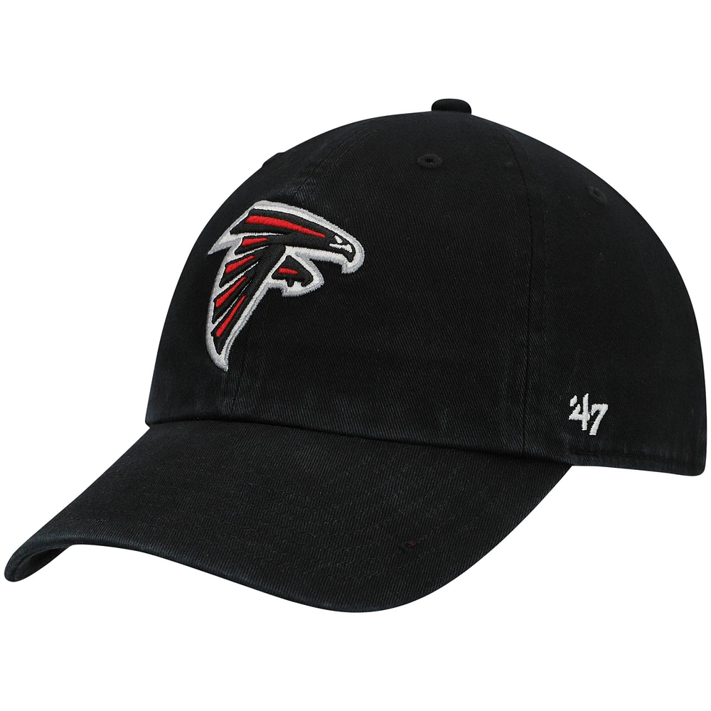 Youth '47 Black Atlanta Falcons Logo Clean Up Adjustable Hat