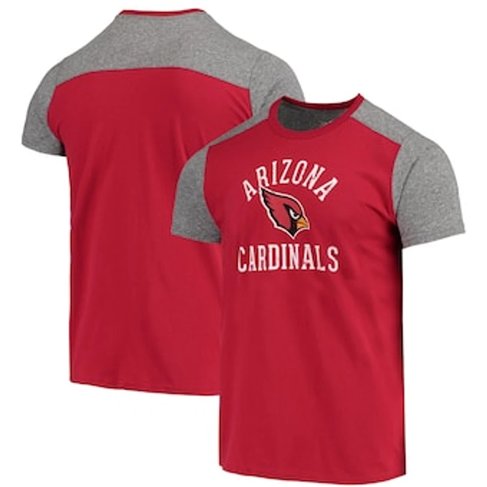 Men's Majestic Threads Cardinal/Gray Arizona Cardinals Field Goal Slub T-Shirt