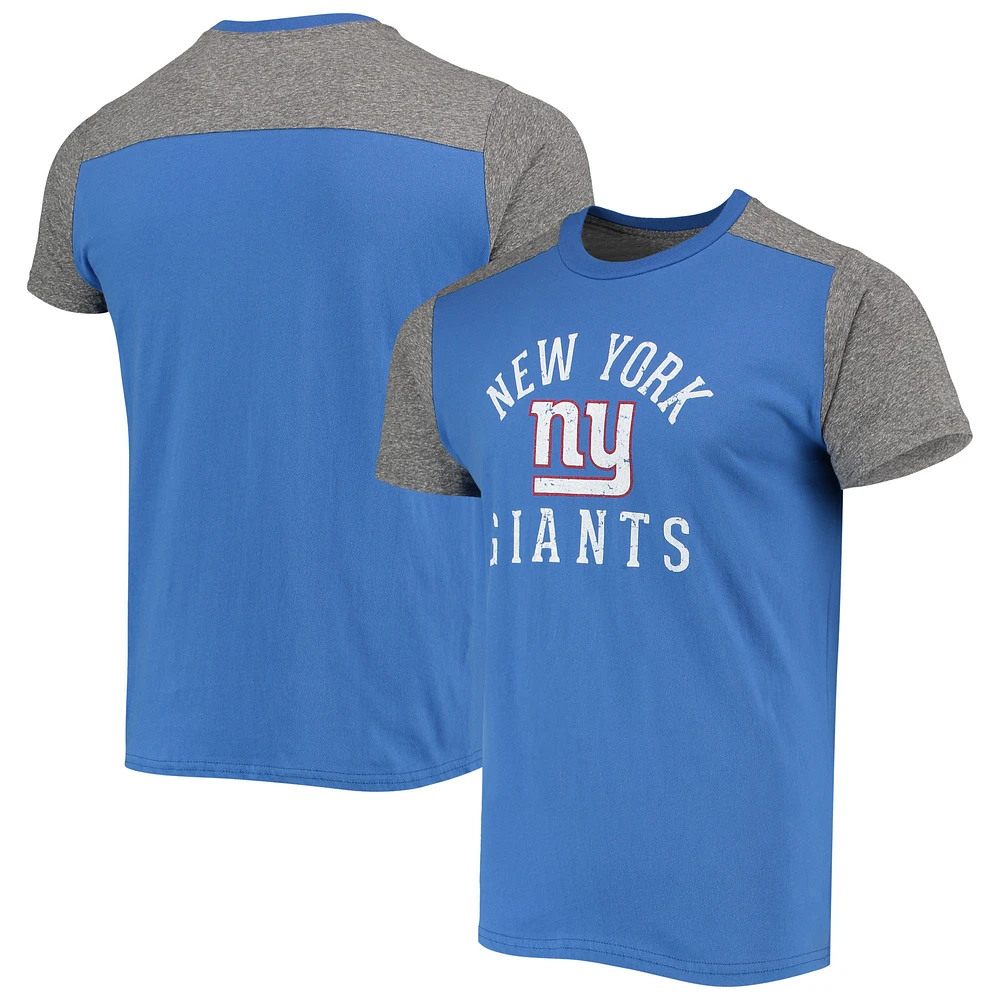 Men's Majestic Threads Royal/Gray New York Giants Field Goal Slub T-Shirt