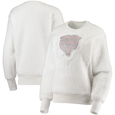 Women's Touch White Chicago Bears Milestone Tracker Pullover Sweatshirt