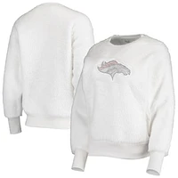 Women's Touch White Denver Broncos Milestone Tracker Pullover Sweatshirt