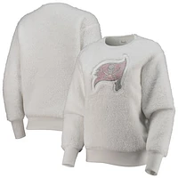 Women's Touch White Tampa Bay Buccaneers Milestone Tracker Pullover Sweatshirt