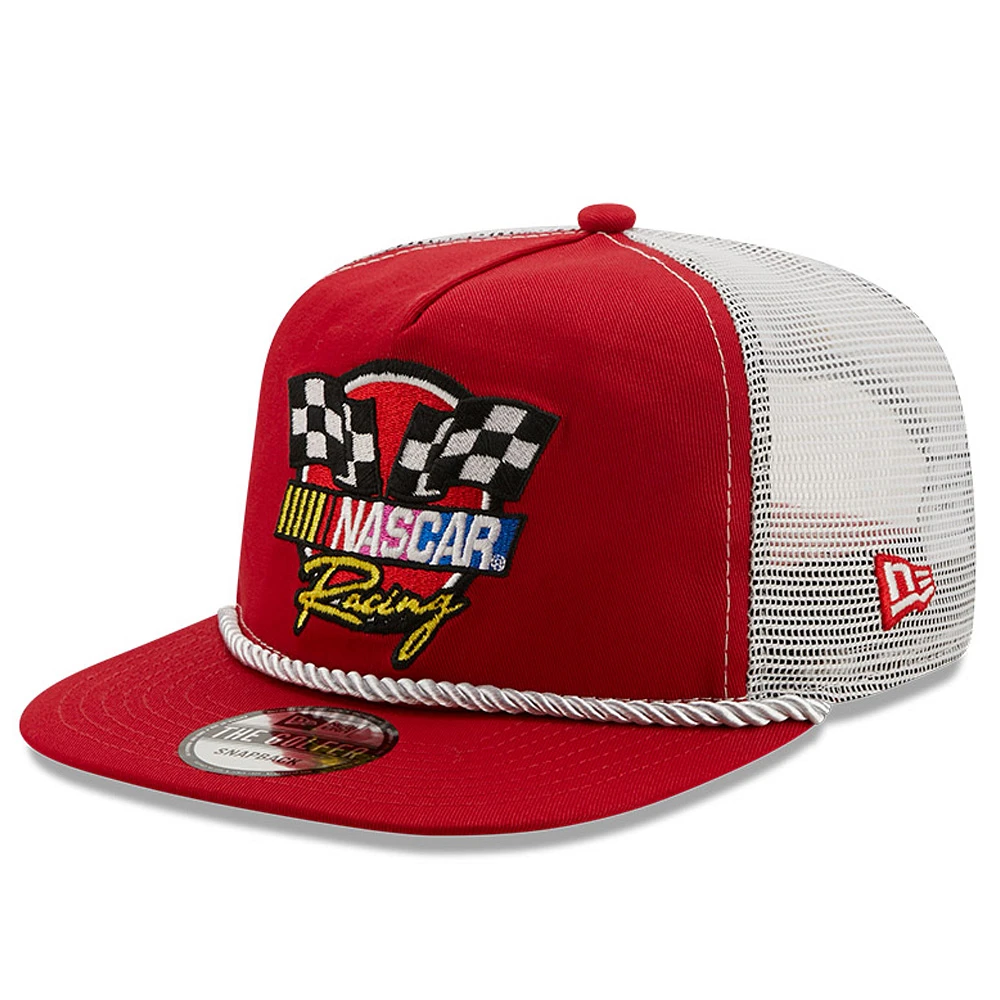 Men's New Era /White NASCAR Golfer Snapback Adjustable Hat