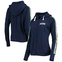 Women's G-III 4Her by Carl Banks Navy Seattle Seahawks Game Changer Raglan Full-Zip Hoodie