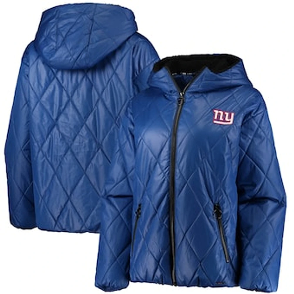 Women's MSX by Michael Strahan Royal New York Giants Charlotte Full-Zip Hoodie Puffer Jacket