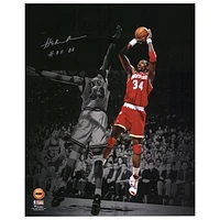 Hakeem Olajuwon Houston Rockets Autographed 16" x 20" Spotlight Shot over Patrick Ewing Photograph with "HOF 08" Inscription