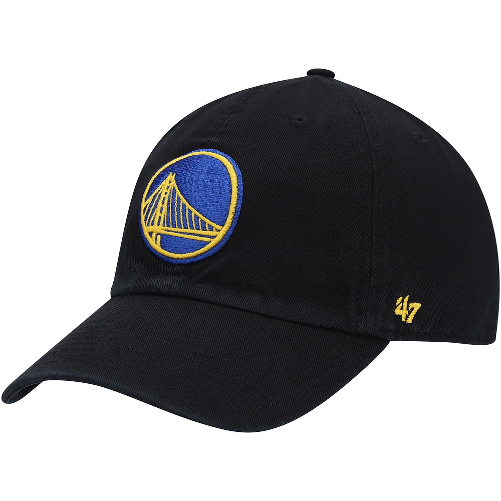 Men's '47 Black Golden State Warriors Team Clean Up Adjustable Hat