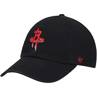 Men's '47 Black Houston Rockets Team Clean Up Adjustable Hat