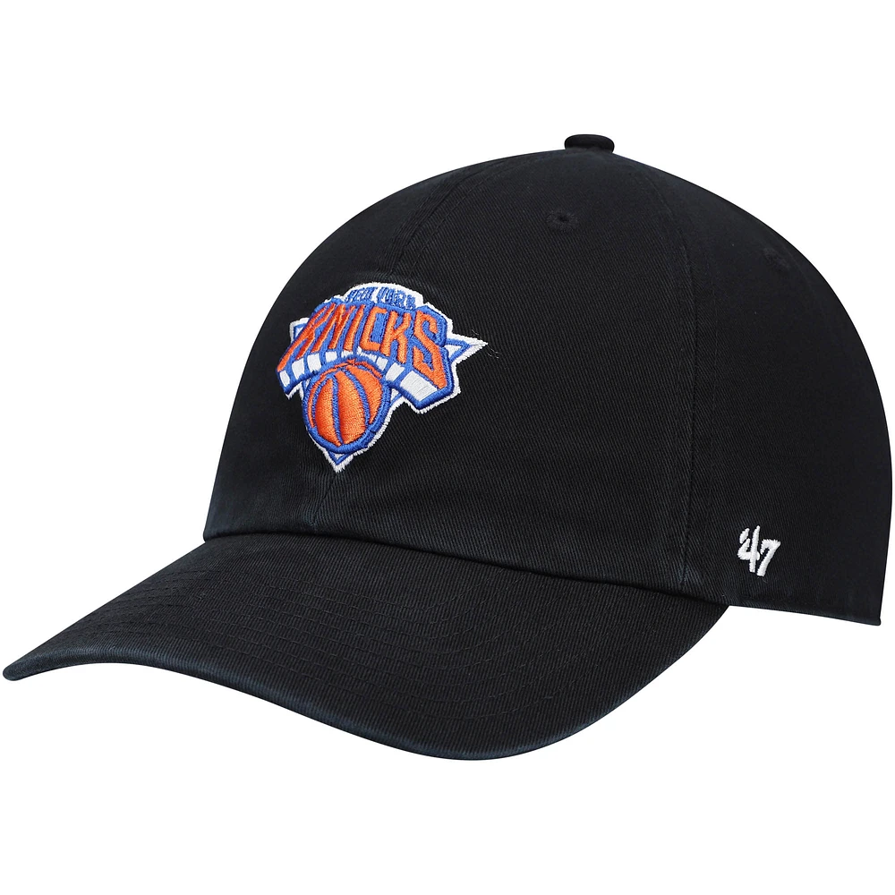 Men's '47 Black New York Knicks Team Clean Up Adjustable Hat