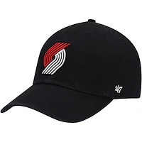 Men's '47 Black Portland Trail Blazers Team Clean Up Adjustable Hat