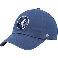 Men's '47 Navy Minnesota Timberwolves Team Clean Up Adjustable Hat