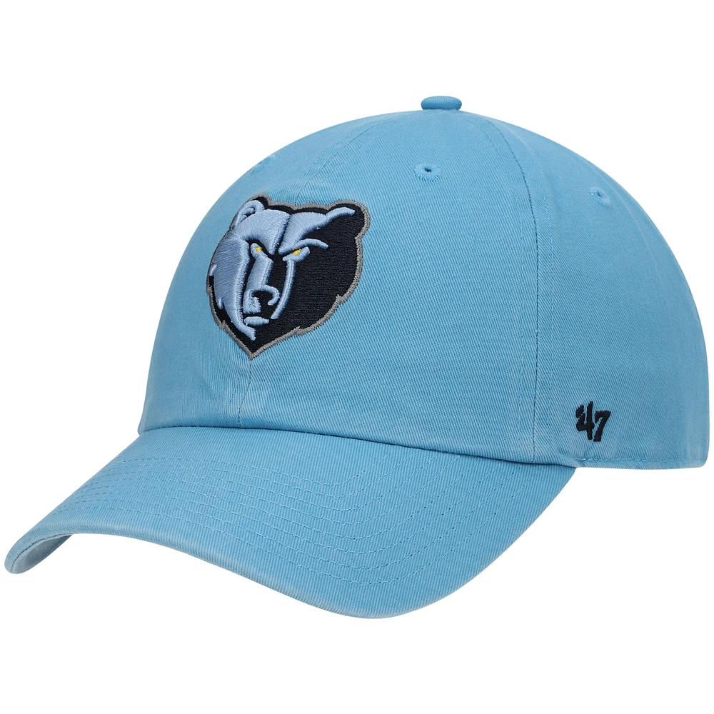 Men's '47 Light Blue Memphis Grizzlies Team Clean Up Adjustable Hat