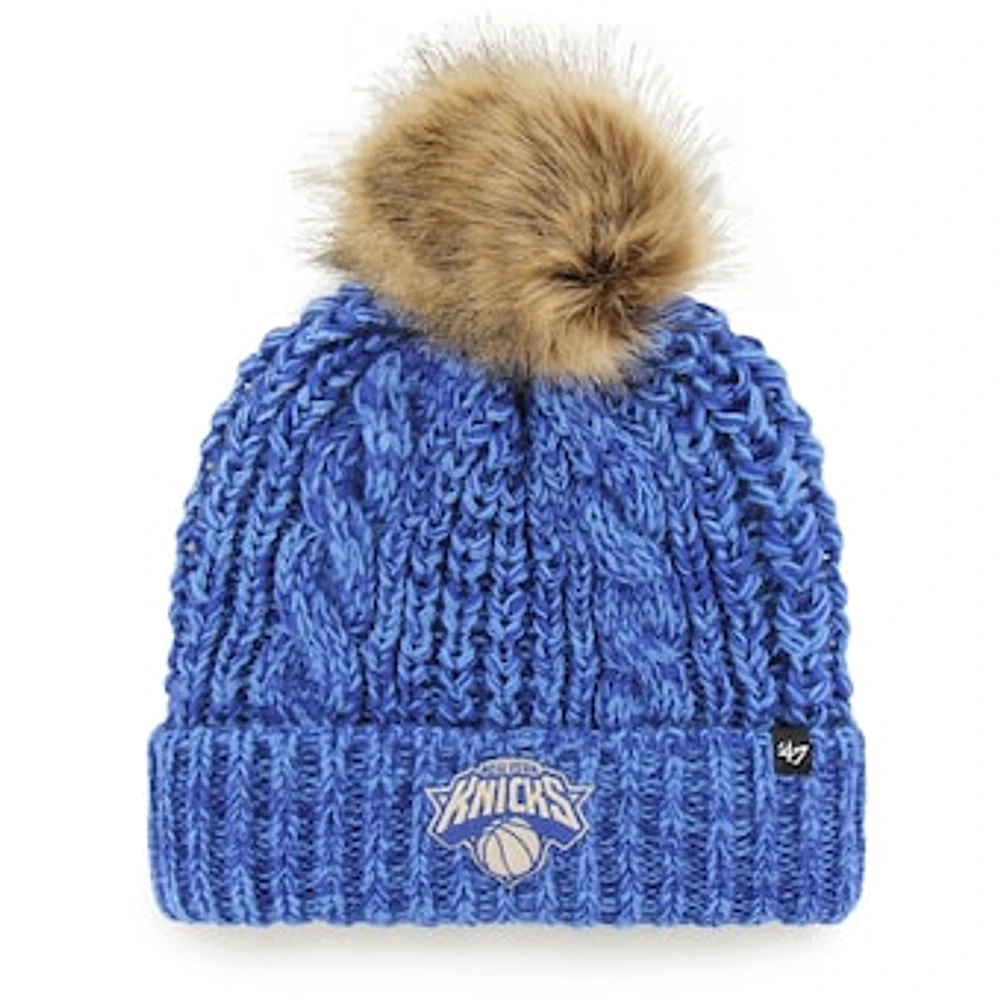 Women's '47 Blue New York Knicks Meeko Cuffed Knit Hat with Pom