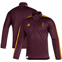 Men's adidas Maroon Arizona State Sun Devils 2021 Sideline Primeblue Quarter-Zip Jacket