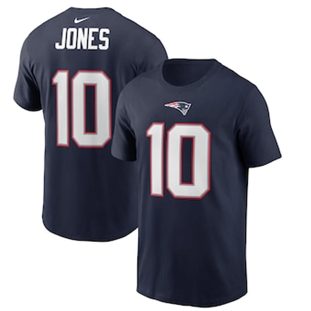 Men's Nike Mac Jones Navy New England Patriots Player Name & Number T-Shirt