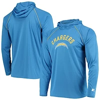 Men's Starter Powder Blue Los Angeles Chargers Raglan Long Sleeve Hoodie T-Shirt