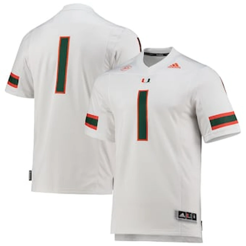 Men's adidas #1 Miami Hurricanes Team Premier Football Jersey