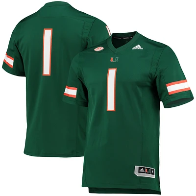 Men's adidas #1 Miami Hurricanes Team Premier Football Jersey