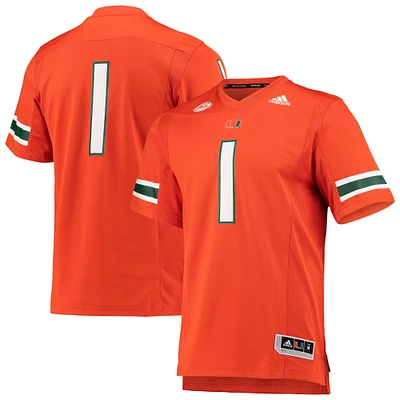 Men's adidas #1 Miami Hurricanes Team Premier Football Jersey