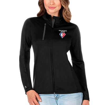 Women's Antigua Black San Antonio Spurs NBA 75th Anniversary Generation Full-Zip