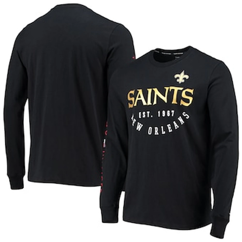 Men's Tommy Hilfiger Black New Orleans Saints Peter Long Sleeve T-Shirt