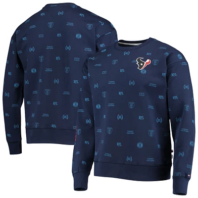 Men's Tommy Hilfiger Navy Houston Texans Reid Graphic Pullover Sweatshirt