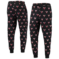 The Wild Collective Black Chicago Bulls Allover Logo Jogger Pants