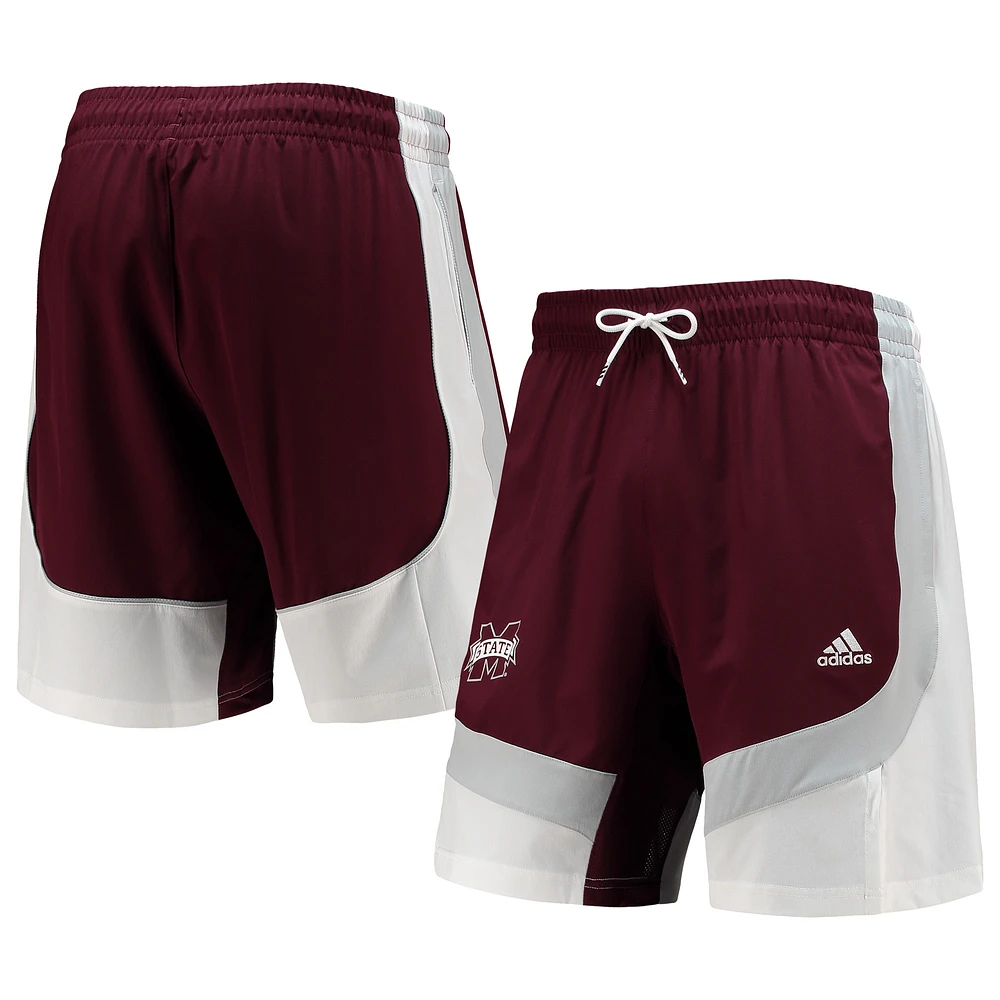 Men's adidas Maroon Mississippi State Bulldogs Swingman Basketball AEROREADY Shorts