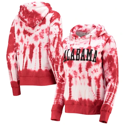 Women's Pressbox Crimson Alabama Tide Campus Tie-Dye Pullover Hoodie