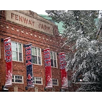 Boston Red Sox Unsigned Fenway Park Snowy Outside the Stadium Photograph