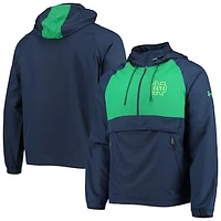 Men's Under Armour Navy Notre Dame Fighting Irish Gameday Anorak Performance Half-Zip Jacket